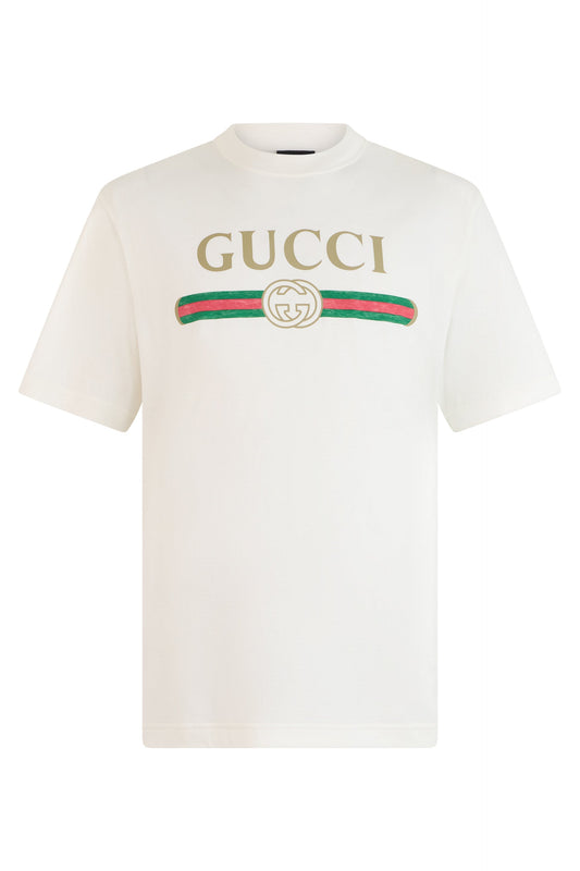 T-shirt in cotton and silk jersey with print RTW