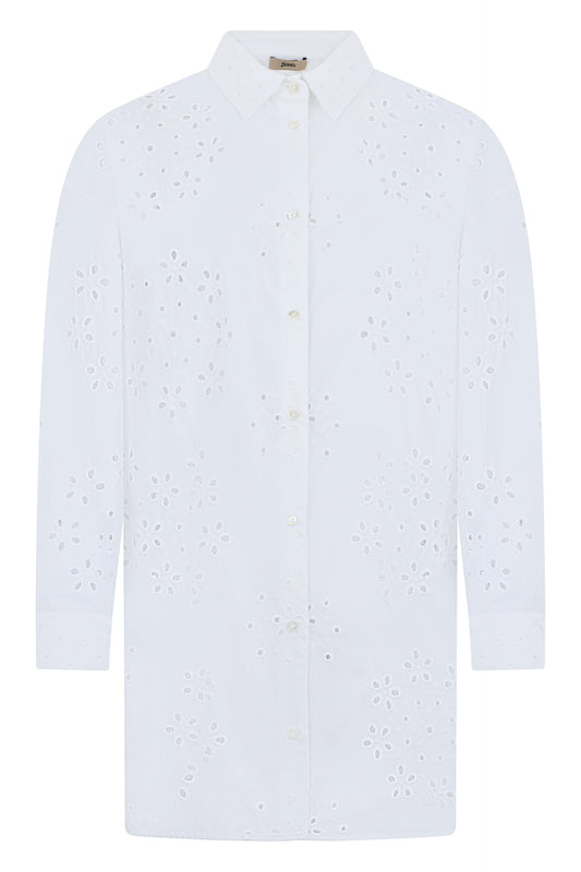 Cotton shirt with sangallo lace RTW