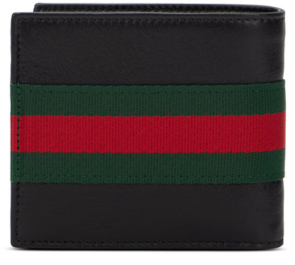 Bi-fold wallet Web Trademark in leather ACC