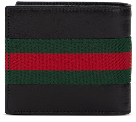 Bi-fold wallet Web Trademark in leather ACC