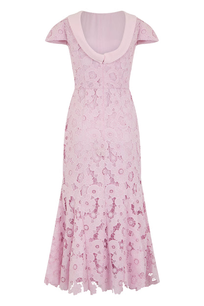 Midi lace dress with a back neckline RTW