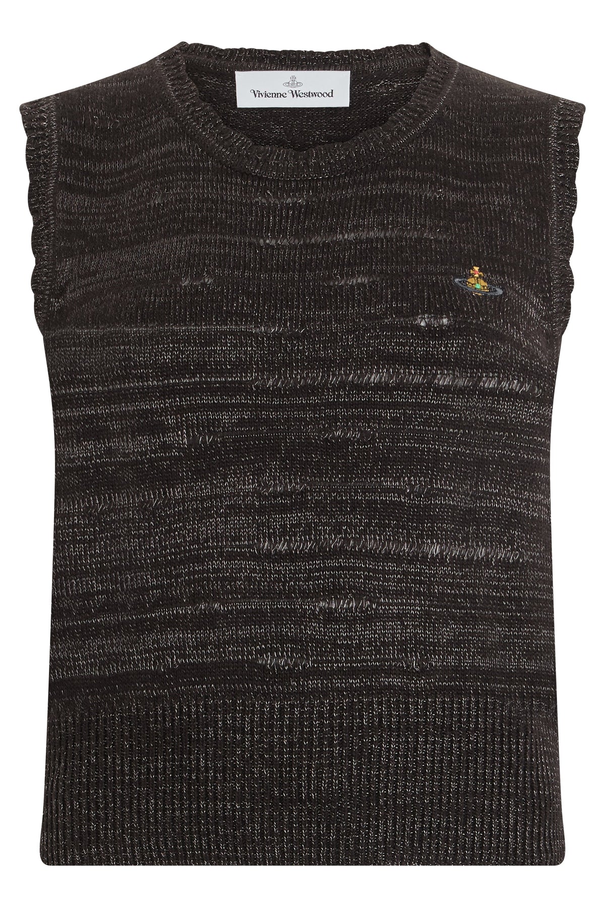 Sleeveless knit sweater with embroidered logo RTW