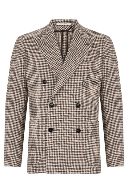 Double-breasted jacket in worked fabric RTW
