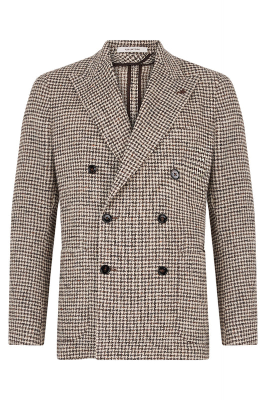 Double-breasted jacket in worked fabric RTW
