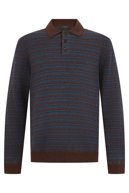 Sweater with polo collar in wool RTW