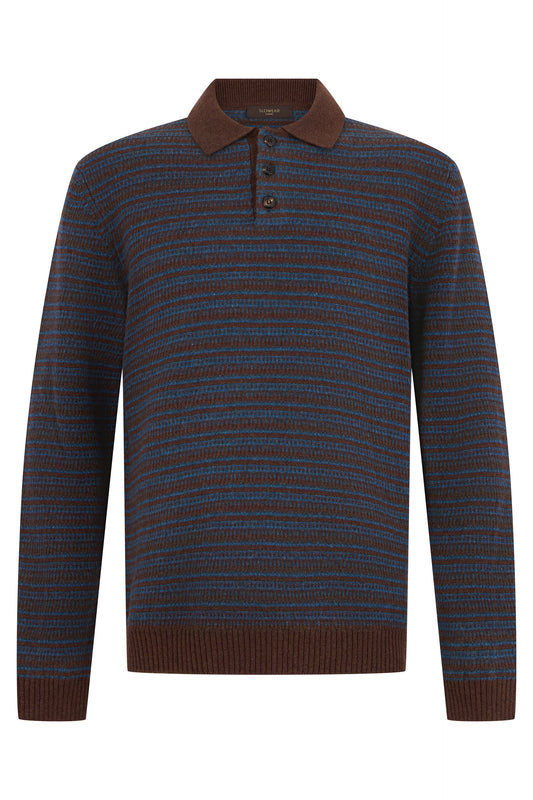 Sweater with polo collar in wool RTW