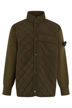 Stone Island Quilted jacket with high collar