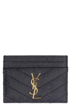 Saint Laurent Logo detail leather card holder