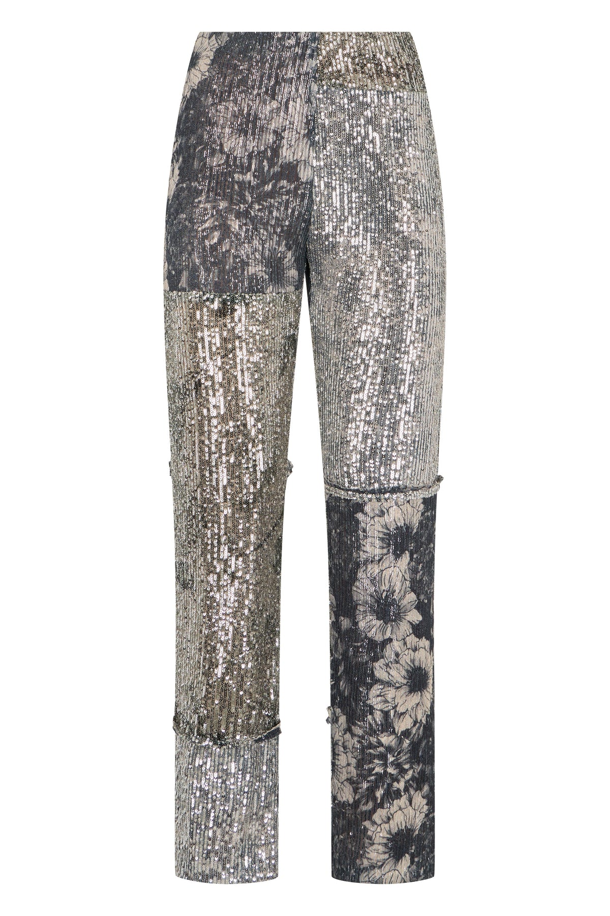 Patchwork trousers with sequins RTW