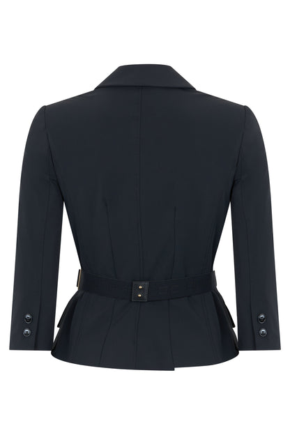 Stretch Fabric Jacket with Belt ACC