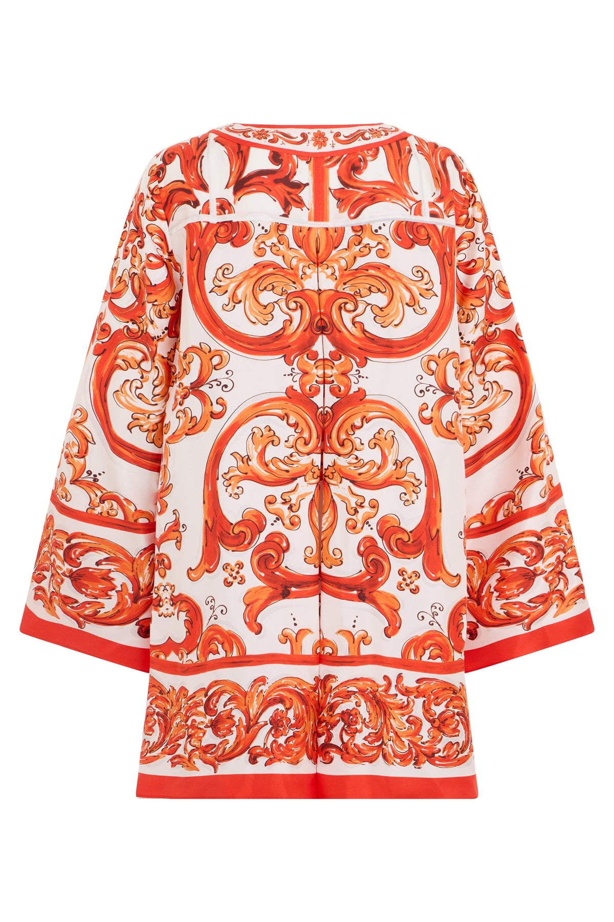 Dolce & Gabbana Twill caftan with majolica print