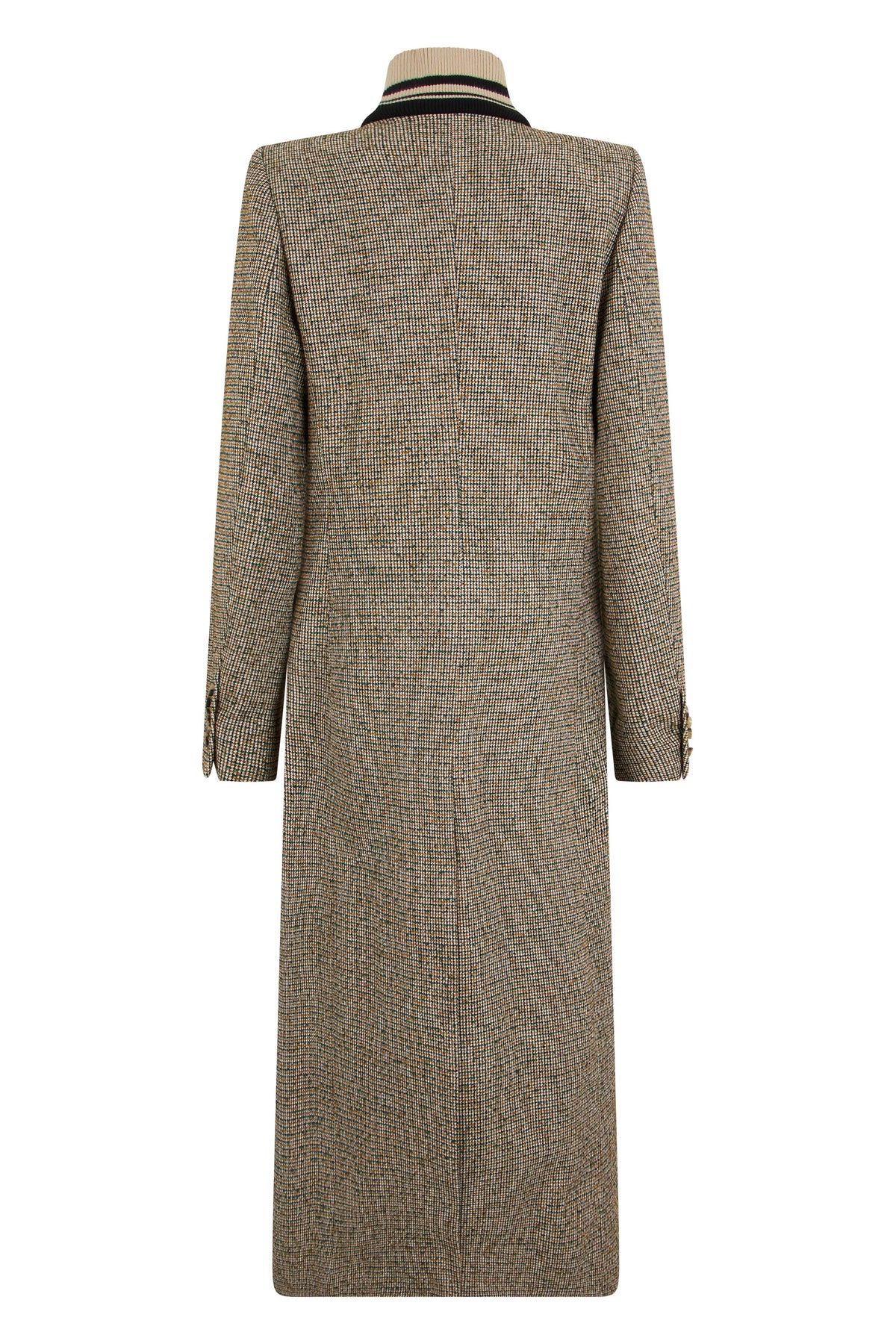 Single-breasted long coat with micro print RTW