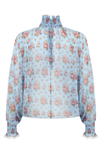 Shirt in mixed silk fabric with floral print RTW