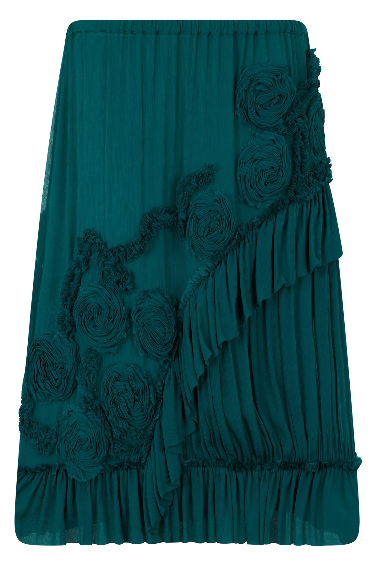 Midi pleated skirt with applications RTW