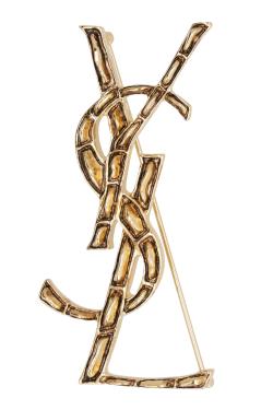 Saint Laurent Cassandre gold-tone brass brooch