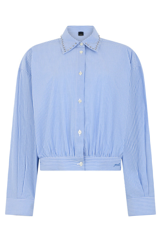 Cropped Shirt in Cotton with Jewel Collar RTW