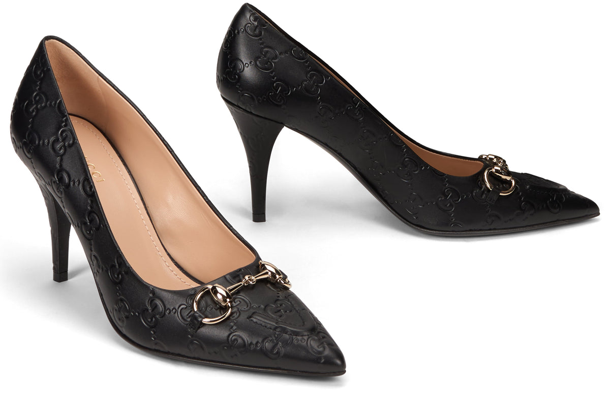 Décolleté Erin Gucci in leather with monogram RTW