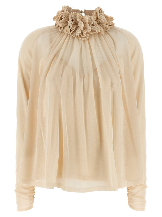 'Hypnotic Crochet Trim' top Tops