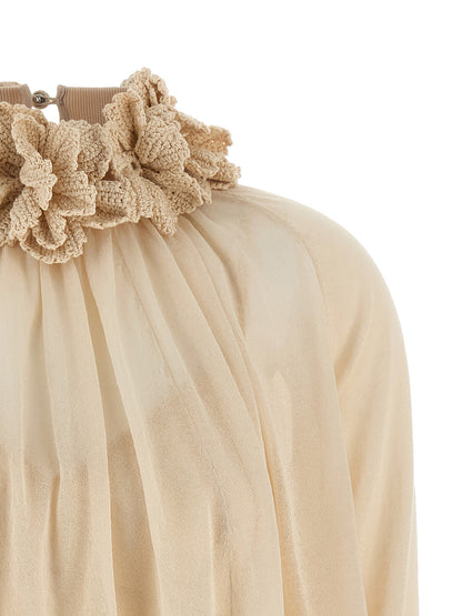 'Hypnotic Crochet Trim' top Tops