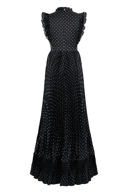 Long dress with polka dots and ruffles RTW