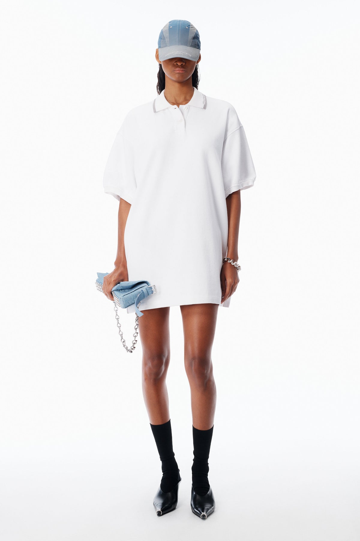 T By Alexander Wang Relaxed mini polo dress