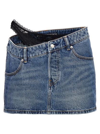 'Dip Side Lace Undie' mini skirt Skirts