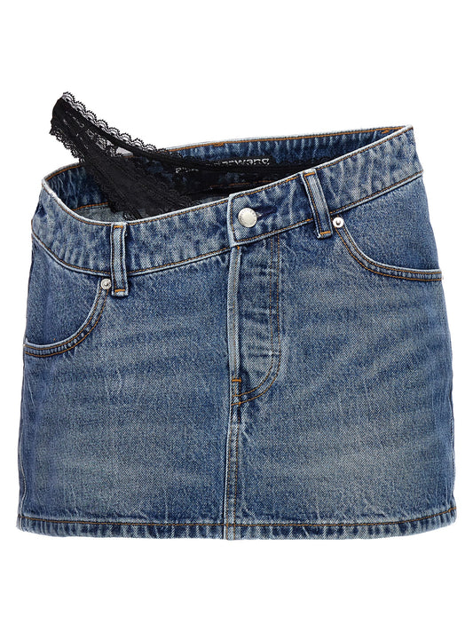 'Dip Side Lace Undie' mini skirt Skirts