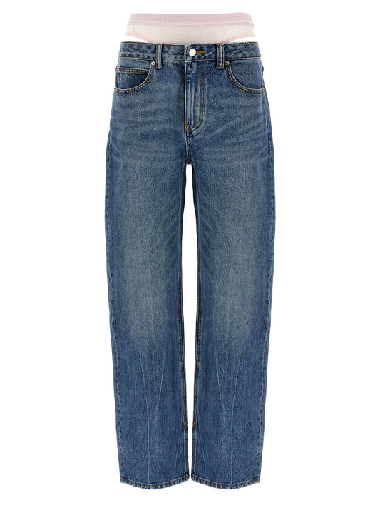 'Slit Hem Prestyle Hotfix Mesh Undie' jeans Jeans