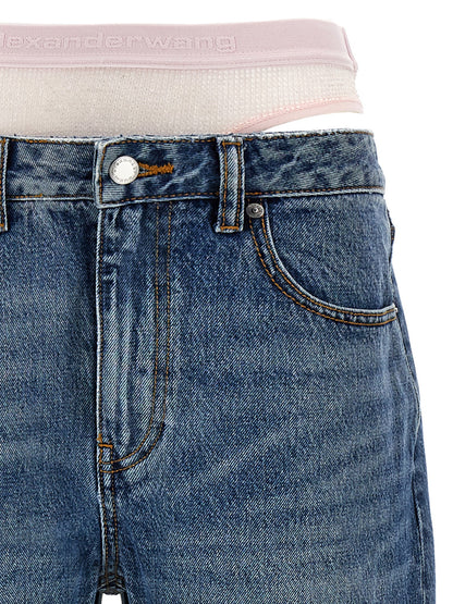'Slit Hem Prestyle Hotfix Mesh Undie' jeans Jeans