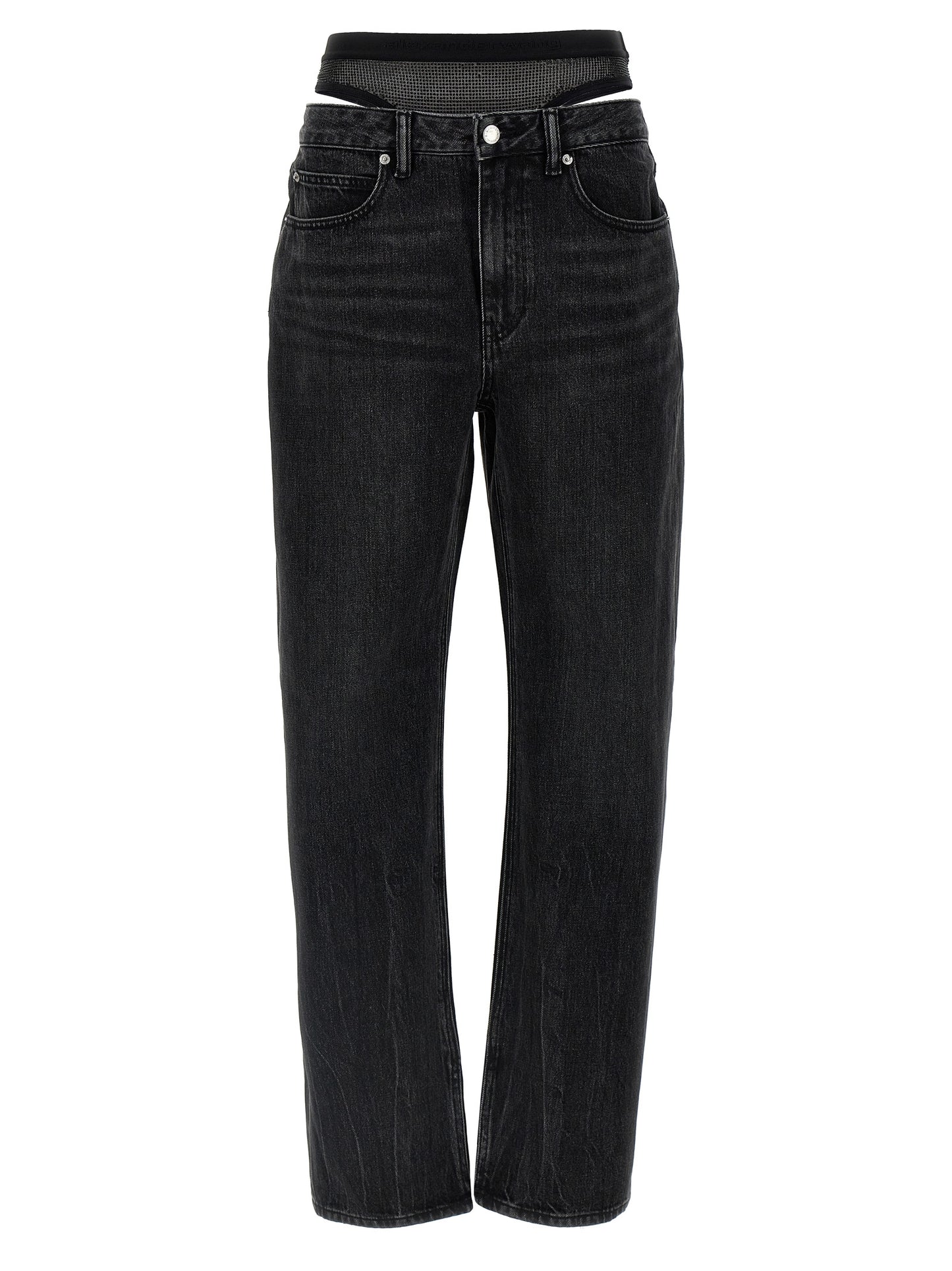 'Slit Hem Prestyle Hotfix Mesh Undie' jeans Jeans