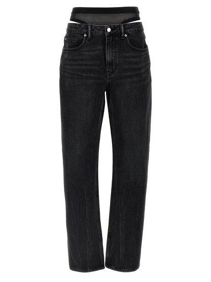 'Slit Hem Prestyle Hotfix Mesh Undie' jeans Jeans