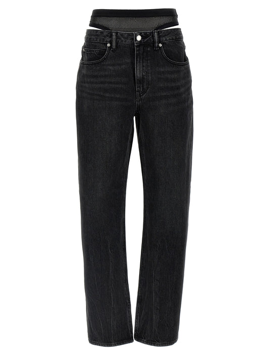 'Slit Hem Prestyle Hotfix Mesh Undie' jeans Jeans