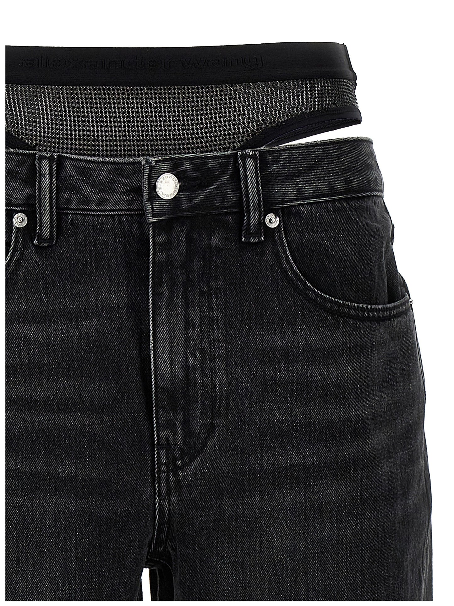 'Slit Hem Prestyle Hotfix Mesh Undie' jeans Jeans