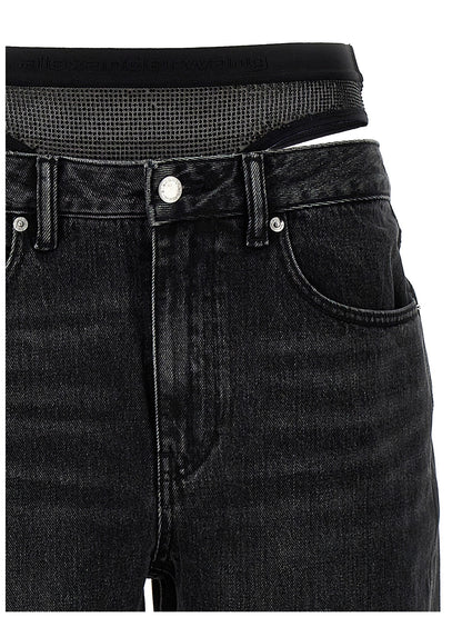 'Slit Hem Prestyle Hotfix Mesh Undie' jeans Jeans