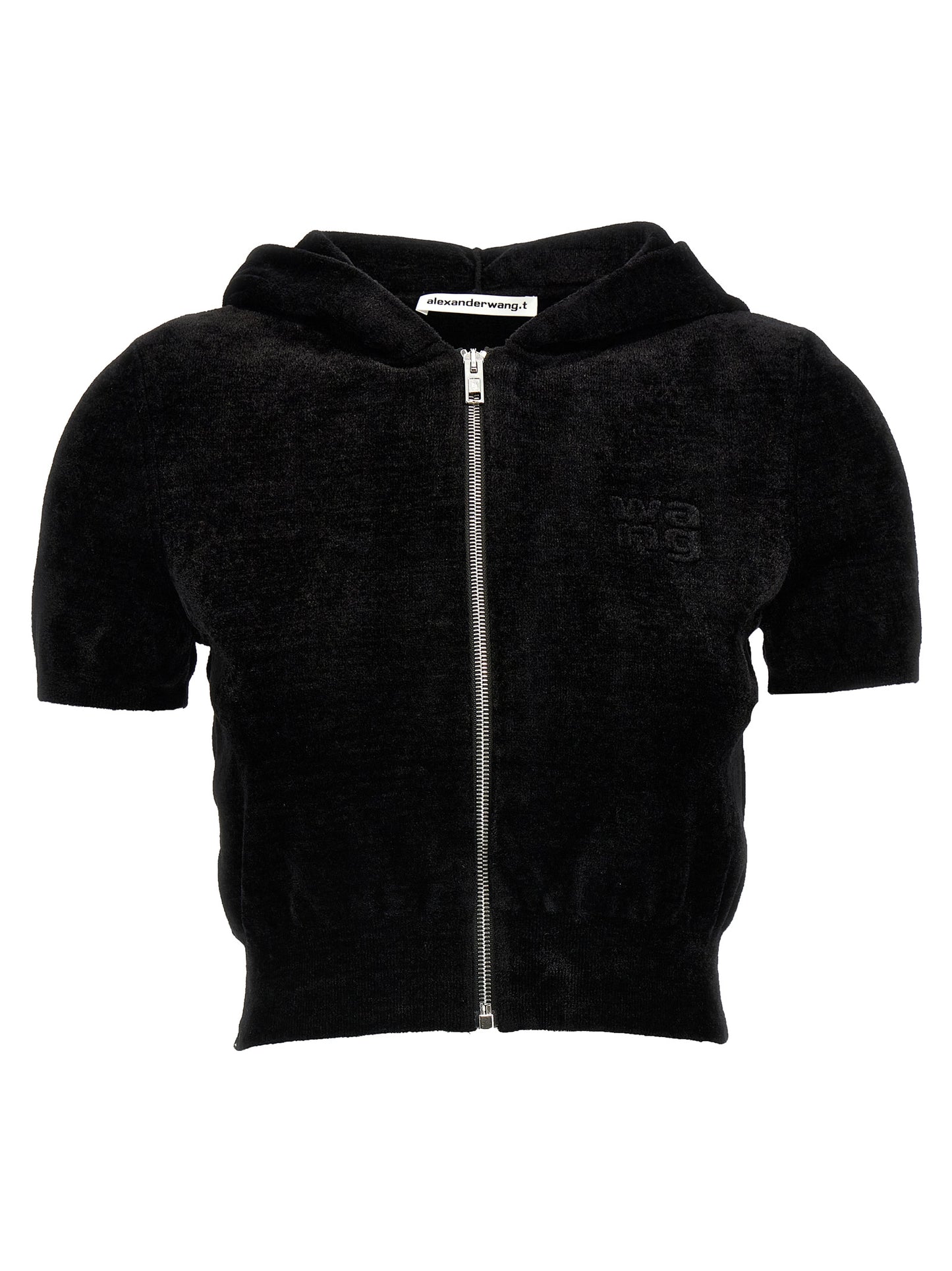 Logo chenille cropped hoodie Sweatshirt