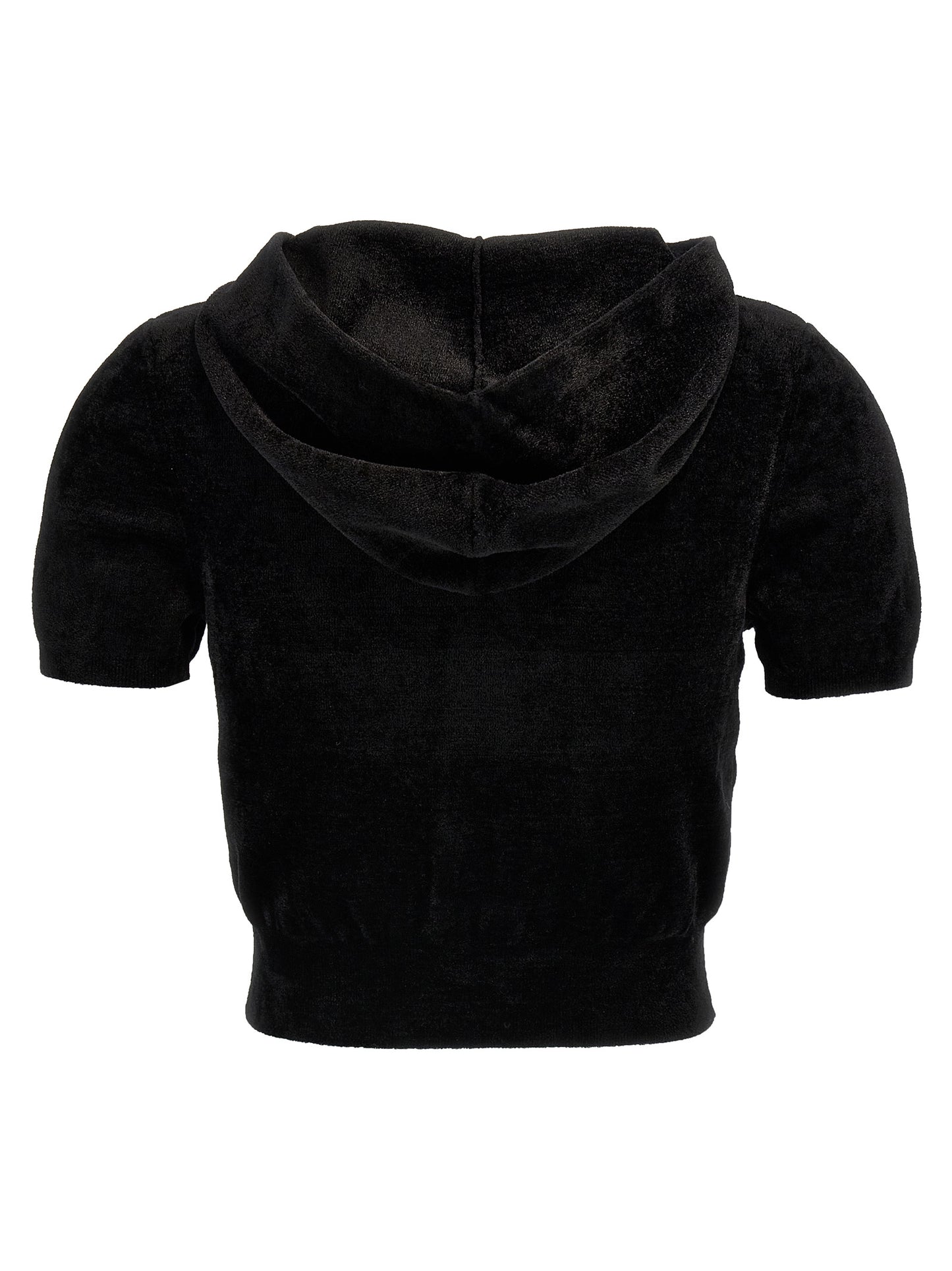 Logo chenille cropped hoodie Sweatshirt