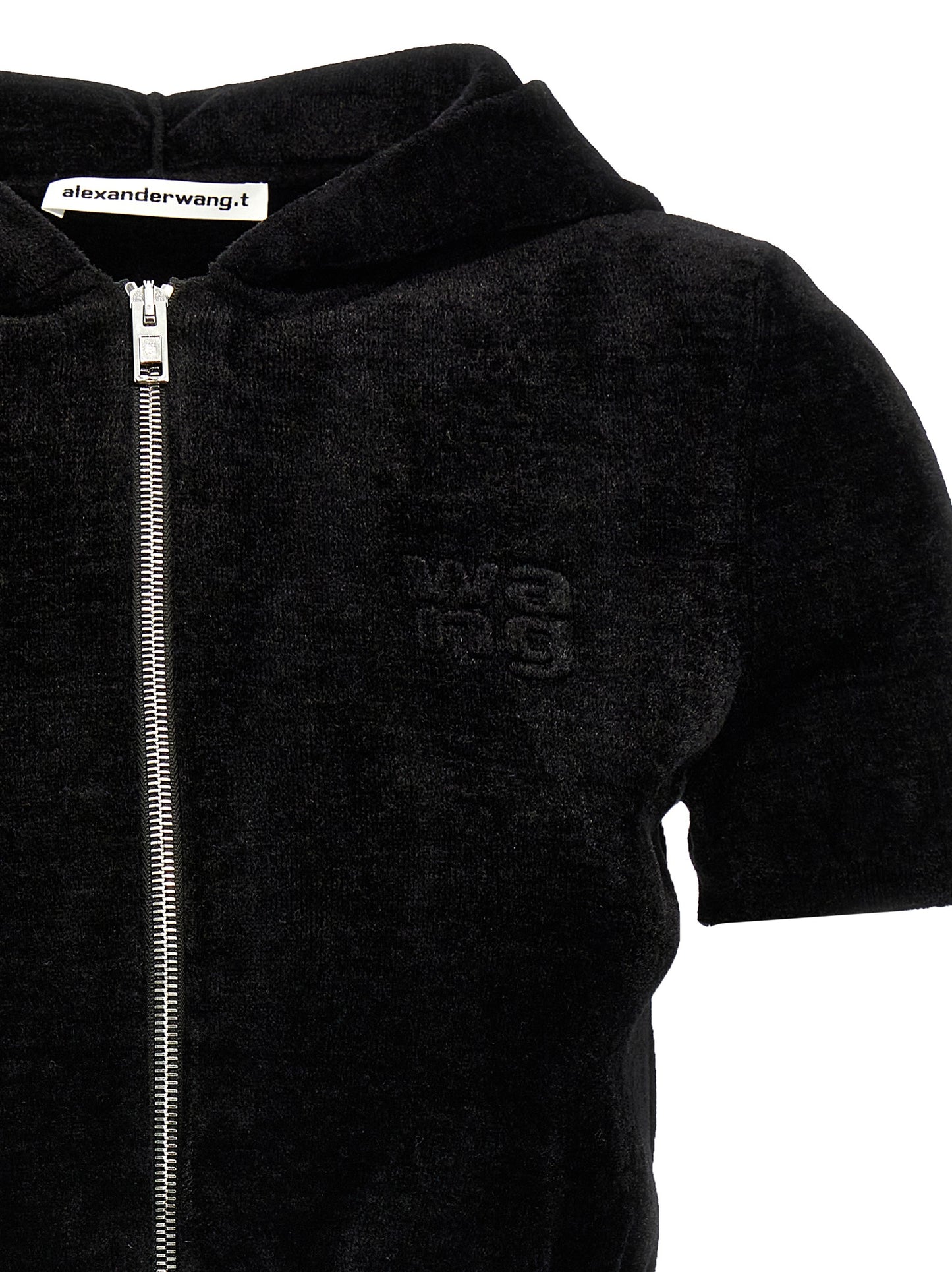 Logo chenille cropped hoodie Sweatshirt
