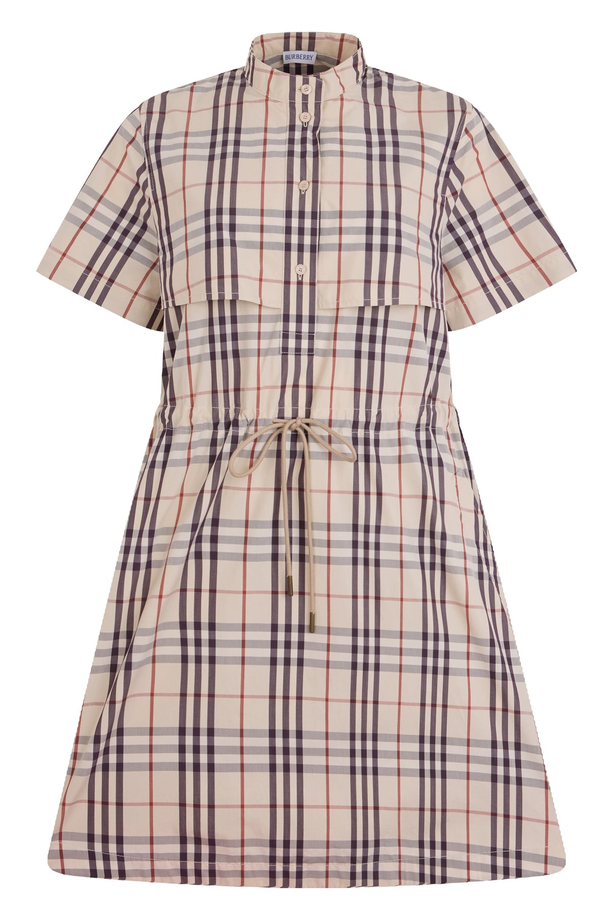 Tartan chemisier dress with drawstring RTW