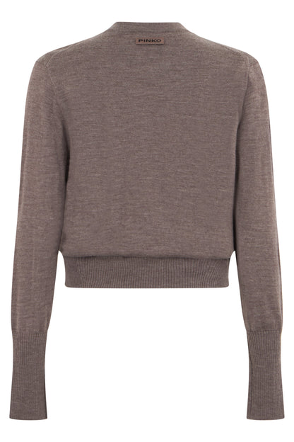 Crew neck sweater with buttons RTW