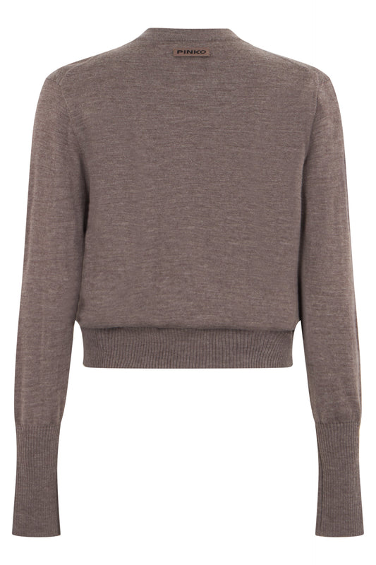 Crew neck sweater with buttons RTW