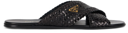 Woven leather sandals SHOES