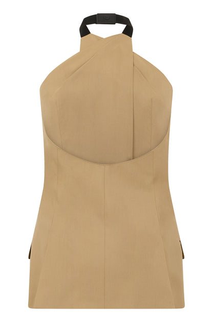 Sleeveless jacket Nuraghe in poplin wool and silk RTW