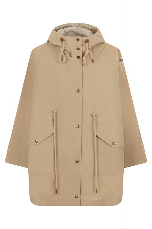 Coat with hood in blended cotton RTW