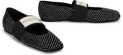 Sliced square ballerinas with rhinestones SHOES