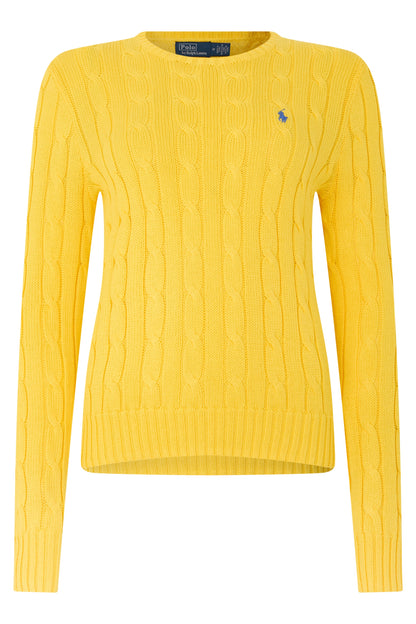 Crew neck sweater in cotton with braids RTW