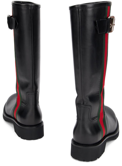 High boots with web band SHOES
