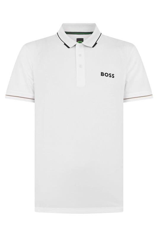 BOSS Piqué cotton elasticized polo
