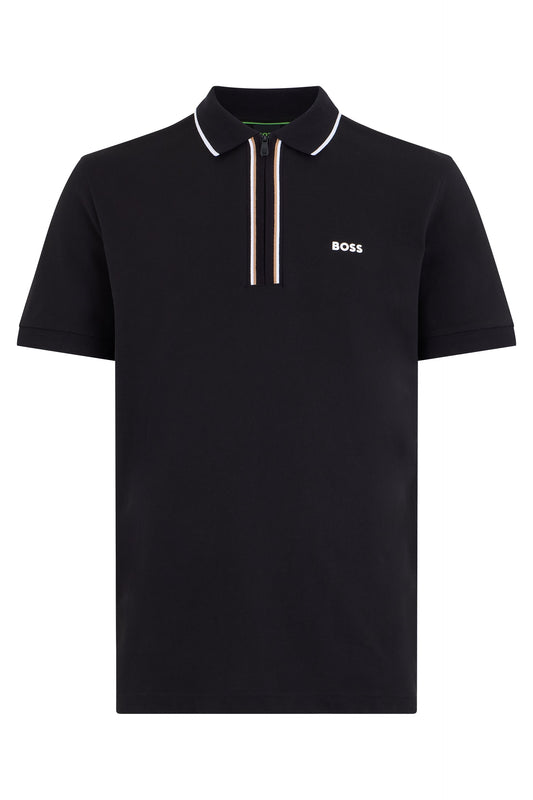BOSS Cotton polo with zip