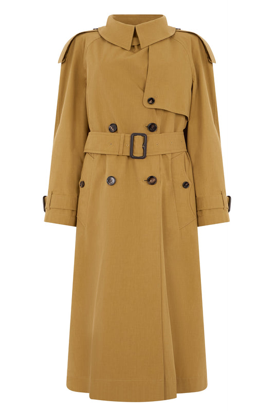 Long trench in blended cotton RTW