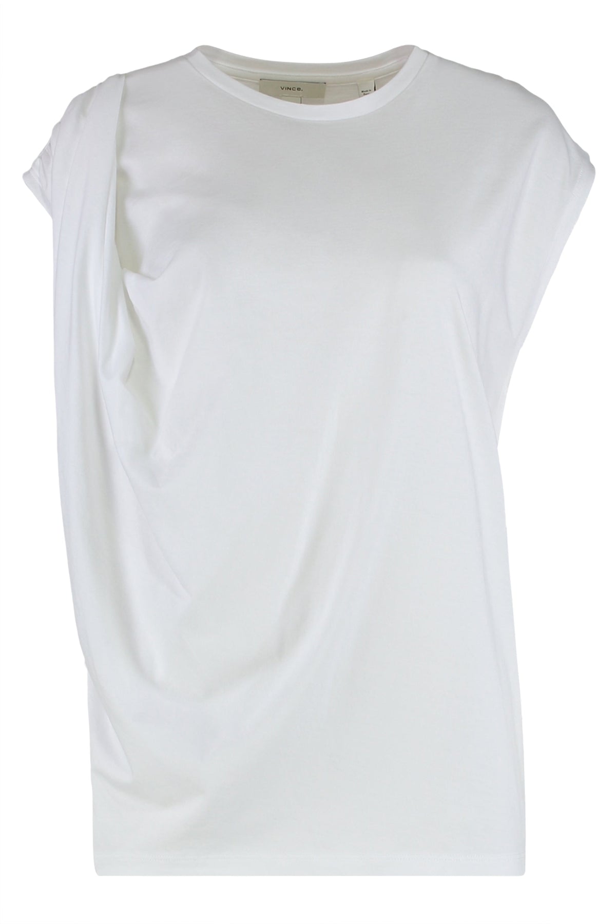 Draped and relaxed top in Pima cotton blend RTW